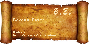 Borcsa Betti névjegykártya